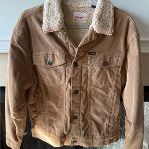 Wrangler Men's Brown Sherpa-lined corduroy Jacket